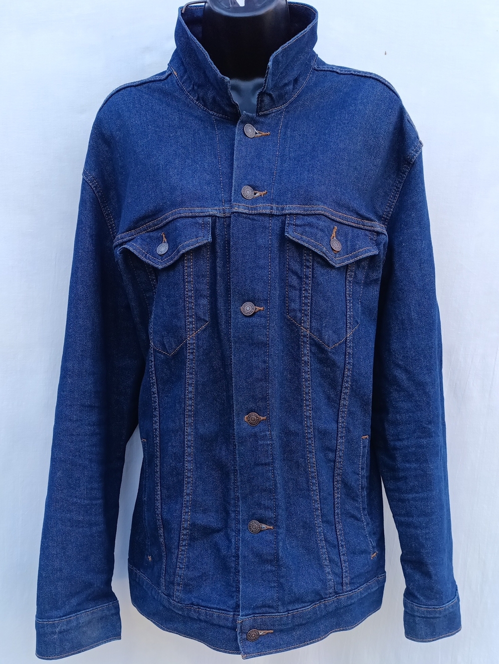 Signature by Levi Strauss Dark Blue Denim Jacket with Stand Collar